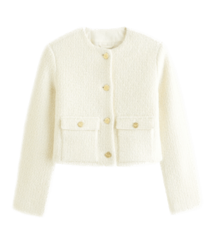 Abercrombie & Fitch Collarless Textured Jacket